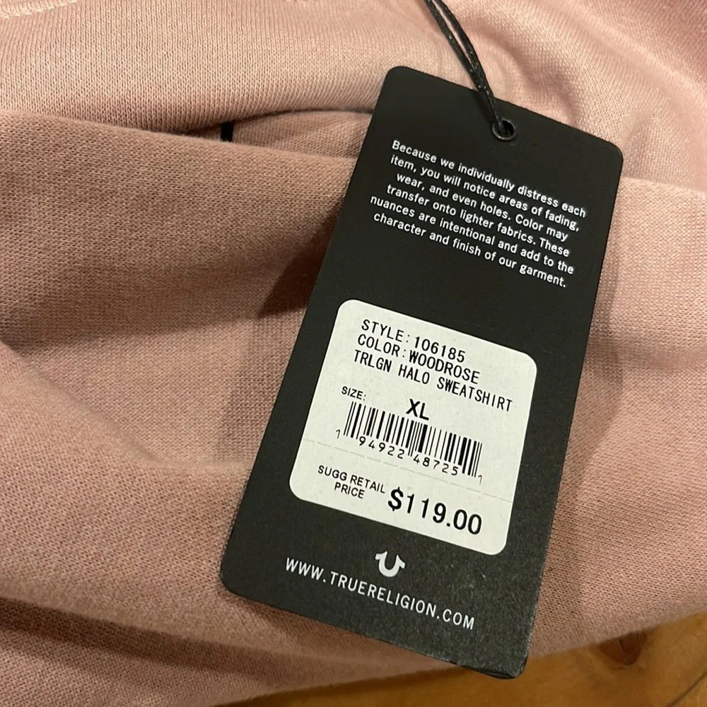 True Religion Woodrose Halo Crew Neck Sweatshirt XL